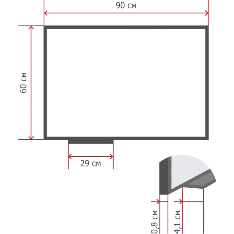 Доска магнитно-маркерная Attache 60х90 см алюм. профиль черн.угл