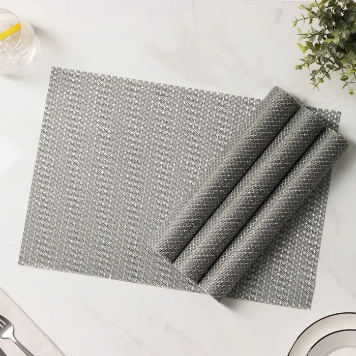Салфетки сервировочные на стол Доляна Star, 4 шт., 45&times;30 см, серые