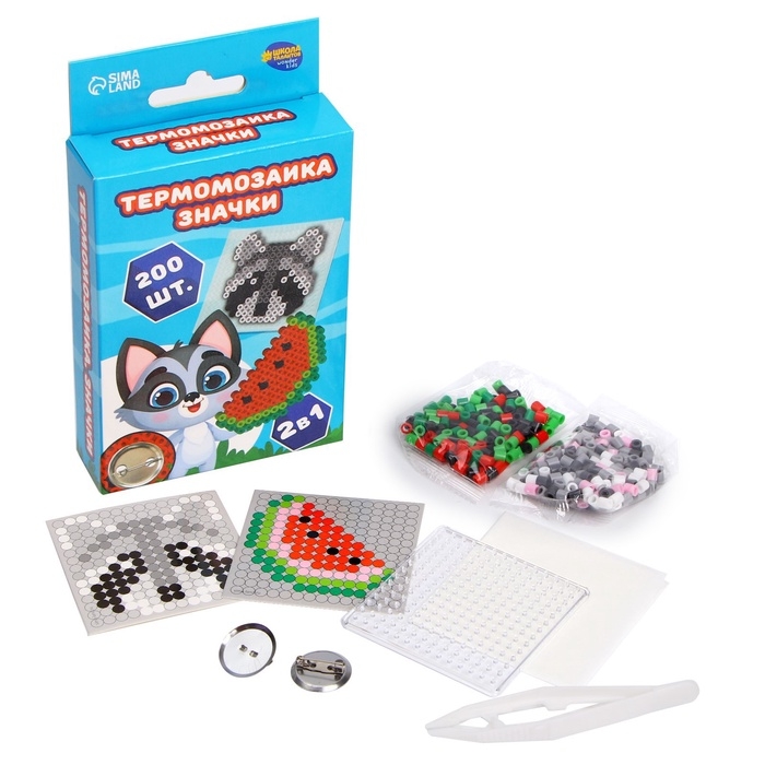Термомозаика «Енотик» с пинцетом, значком Термомозаика «Енотик» с пинцетом, значком