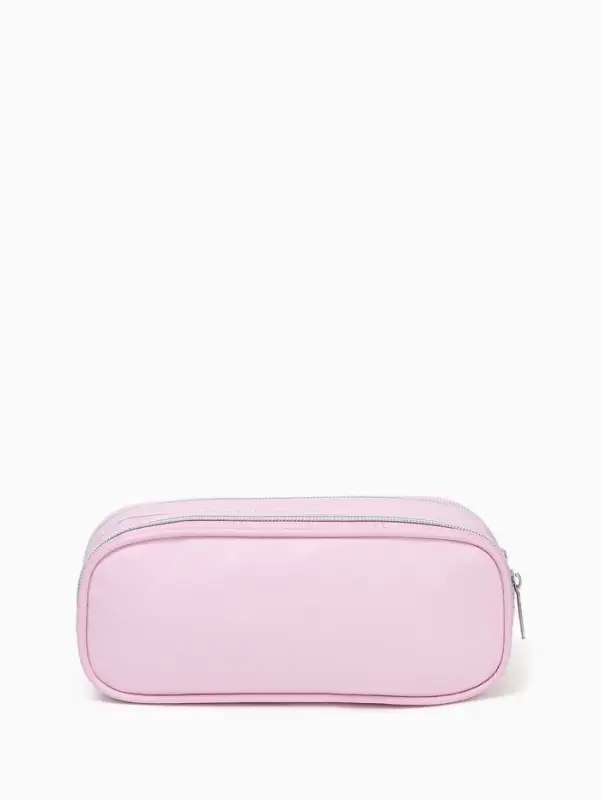 Косметичка - пенал на молнии с двумя отделами, розовая