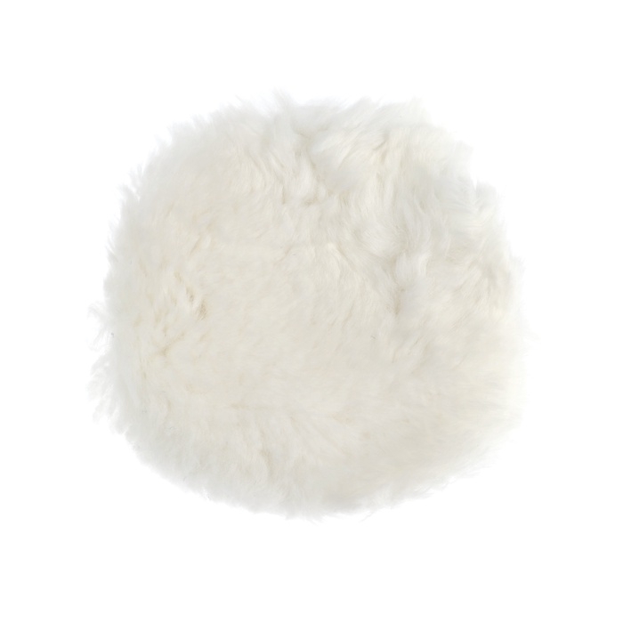 Круг полировальный под липучку ТУНДРА, натуральный мех, 150 мм