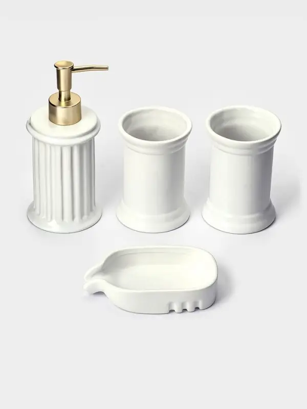 Набор для ванной SAVANNA &laquo;Ретро&raquo;, 4 предмета, дозатор для мыла, 2 стакана, мыльница
