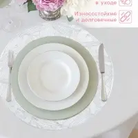 Салфетки сервировочные на стол Доляна &laquo;Листья&raquo;, d=38 см, 4 шт., серебряные