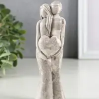 Фигура гипс "Пара сердце" 14х4,5 см, под камень