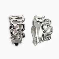 Серьги клипсы для ушей QF &laquo;Змейка&raquo;, цвет серебро