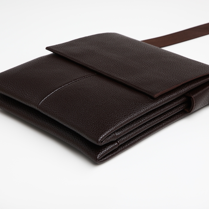 Сумка мужская через плечо TEXTURA, наружный карман, цвет коричневый