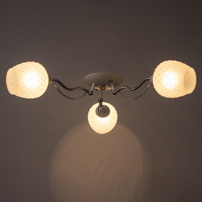 Люстра Люстра "Элия" 3хЕ27 40Вт бело-хромовый 47х47х18 см BayerLux