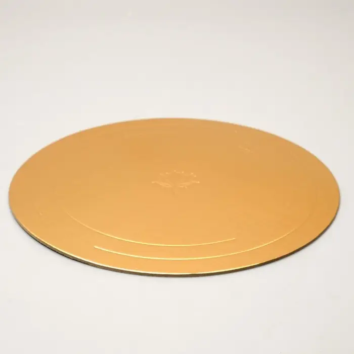 Подложка для торта усиленная 36 см, золото - жемчуг, 3.2 мм