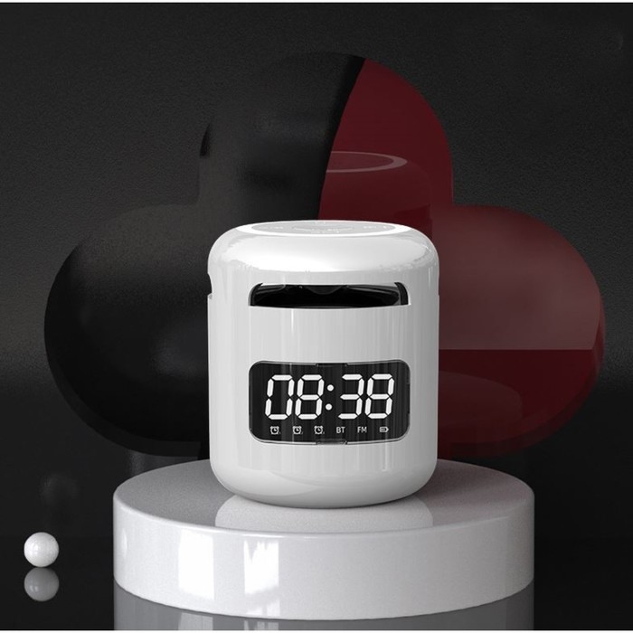 Часы - будильник электронные настольные: колонка, bluetooth, tf-карта, 8.5 х 7.5 см, USB Часы - будильник электронные настольные: колонка, bluetooth, tf-карта, 8.5 х 7.5 см, USB