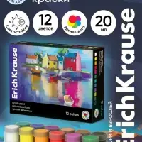 Акриловые краски 12 цветов ErichKrause Art Spirit, 20 мл