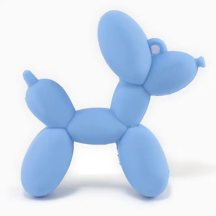 Алмазная мозаика на брелоке "Собачка" светло-голубой