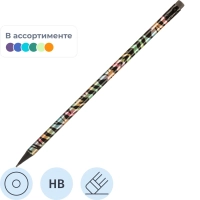 Карандаш Ч/Г Deli, Animal texture, кругл, 2.2мм, ластик, EC041-HB