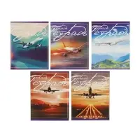 Тетрадь 48 листов в клетку Calligrata «Самолеты», обложка мелованный картон, блок №2, белизна 75% (серые листы), МИКС