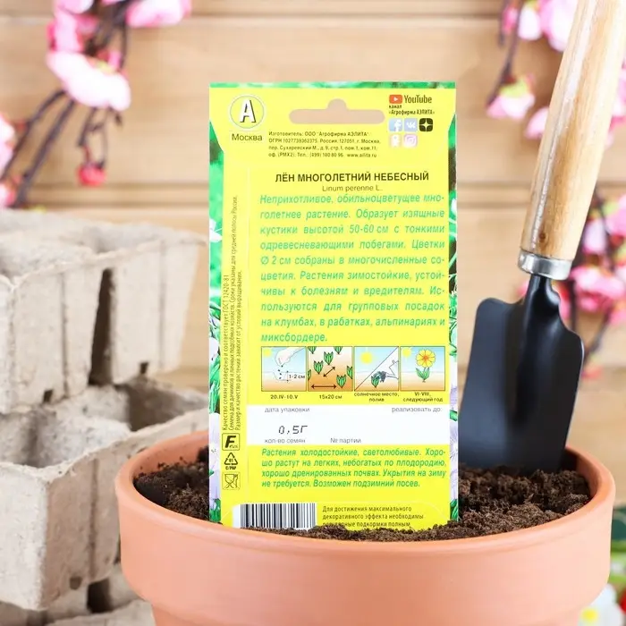 Семена цветов Лен многолетний "Небесный", Мн, 0,5 г