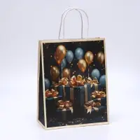 Пакет подарочный крафтовый «Подарки с золотым бантом» 27×22×11 см, 120 г/м² Пакет подарочный крафтовый «Подарки с золотым бантом» 27×22×11 см, 120 г/м²