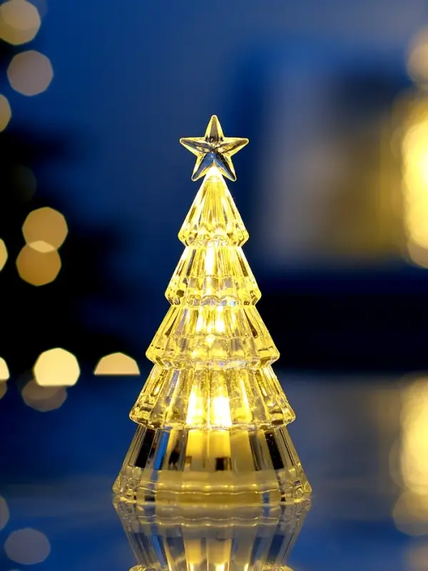 Световая фигура "Елочка", 11 см, 1 LED, LR44x3, Т/БЕЛЫЙ