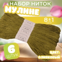 Набор ниток мулине №831, 8 ± 1 м, 6 шт, цвет оливковый