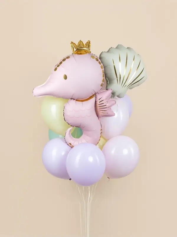 Воздушный шар фольгированный 42" &laquo;Морской конёк&raquo;, светло - розовый сатин