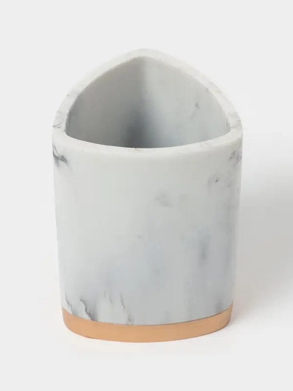 Аксессуары для ванной &laquo;Мрамор&raquo;, 3 предмета, мыльница, дозатор 230 мл, стакан, белые