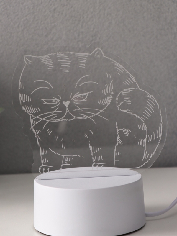 Светильник Светильник "Толстый кот" LED RGB от сети RISALUX 9,5х16,7х16 см