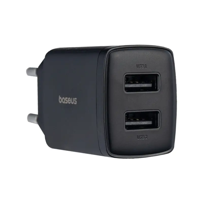 Переходник сетевого зарядного устройства на 2 USB 10.5W CCXJ010201 Baseus черный