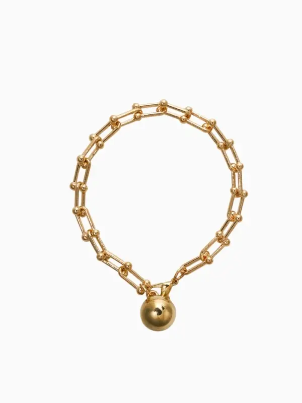 Браслет цепочка с подвеской &laquo;Шарик&raquo;, L=22 см, металл, цвет золото