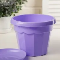 Горшок для цветов с поддоном Доляна «Эрика», 1,8 л, цвет сиреневый Горшок для цветов с поддоном Доляна «Эрика», 1,8 л, цвет сиреневый
