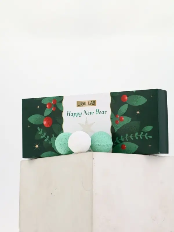 Бомбочки для ванны Happy New Year, аромат рождественская ель, набор 12 шт х 20 г, URAL LAB Бомбочки для ванны Happy New Year, аромат рождественская ель, набор 12 шт х 20 г, URAL LAB