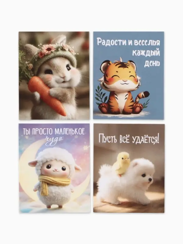 Открытки мини &laquo;Малышам&raquo;, набор 35 шт., 8&times;9.5 см
