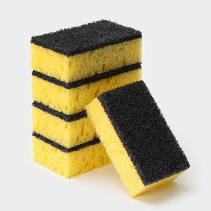 Губка бытовая «Королевская Лилия», 450 г/м2, 105×65×35 мм, абразивное полотно Губка бытовая «Королевская Лилия», 450 г/м2, 105×65×35 мм, абразивное полотно