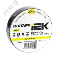 Изолента 0,13х15мм черная 20м IEK MIXTAPE BASIC