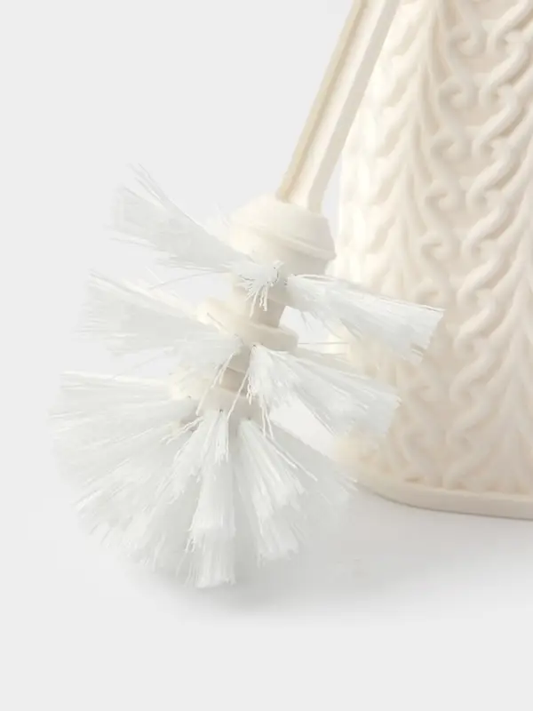 Ёршик для унитаза Melange, d=14 см, h=42 см, с подставкой, цвет молочный туман