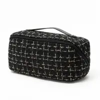 Косметичка на молнии, с ручкой, 23&times;10&times;10 см, чёрная