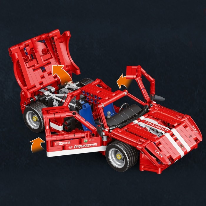 Конструктор Техно &laquo;Красная молния&raquo;, инерционный механизм, 814 деталей