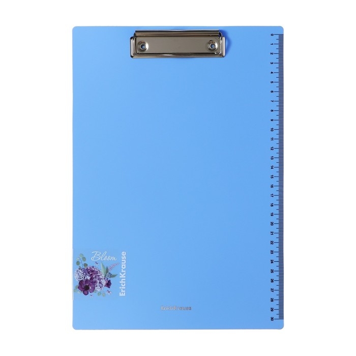 Планшет пластиковый с зажимом А4, ErichKrause Планшет пластиковый с зажимом А4, ErichKrause "Matt Pastel Bloom", шкала 30см, в пакете, МИКС