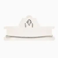 Набор 2 предмета: серьги, чокер &laquo;Лёд&raquo;, два ряда, белый в серебре, 32 см