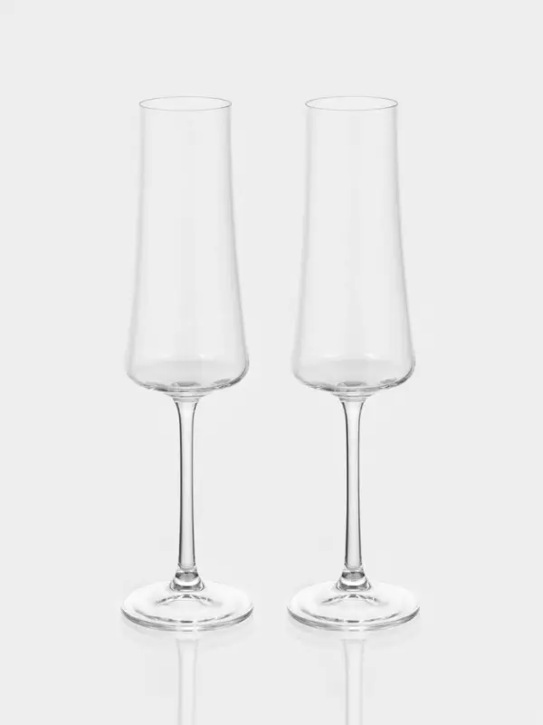 Набор бокалов для шампанского &laquo;Экстра&raquo;, 210 мл, 2 шт., хрустальное стекло, прозрачный