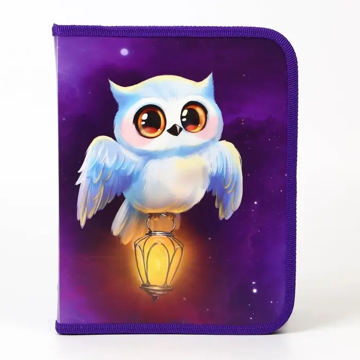Папка для тетрадей, А5, пластиковая, 18×23×2.5 см «Совушка»