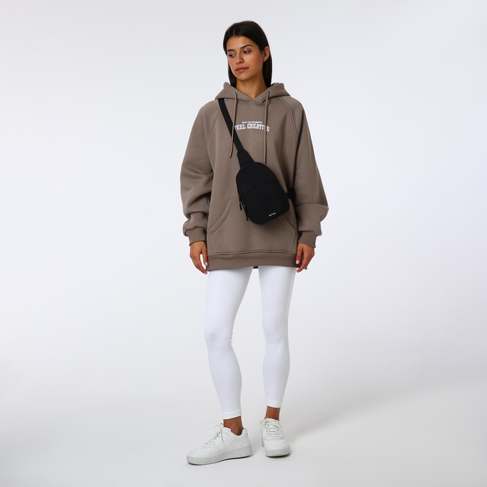 Сумка-слинг на молнии TEXTURA, наружный карман, цвет чёрный Сумка-слинг на молнии TEXTURA, наружный карман, цвет чёрный