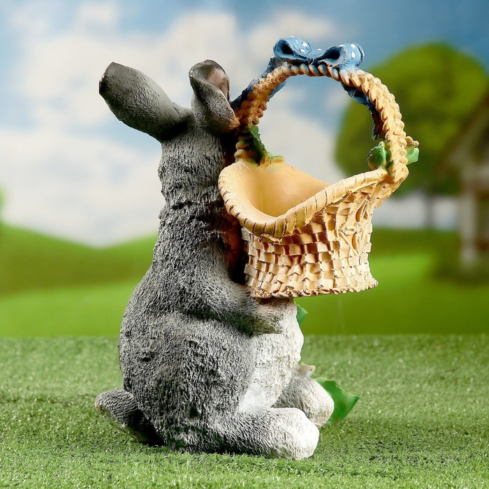 Садовая фигура  Садовая фигура "Зайка с лукошком" 29х26х32см