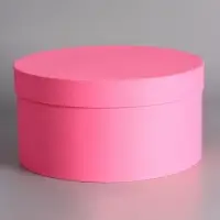 Подарочная круглая коробка, розовая, шляпная, 30&times;15 см