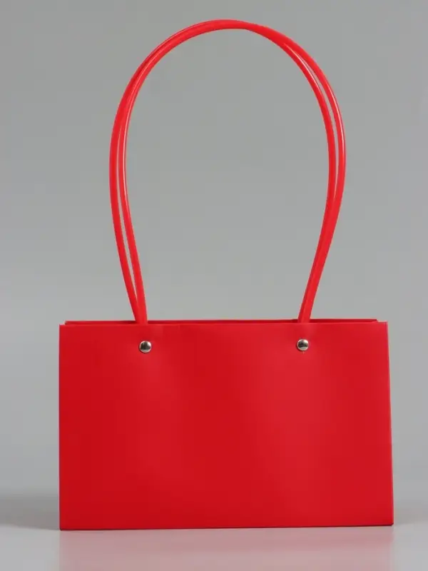 Сумка для цветов влагостойкая, красная, 22x10.5x13.5 см