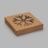 Коробка складная Снежинка крафт 20 х 20 х 4 см (фас 20шт)
