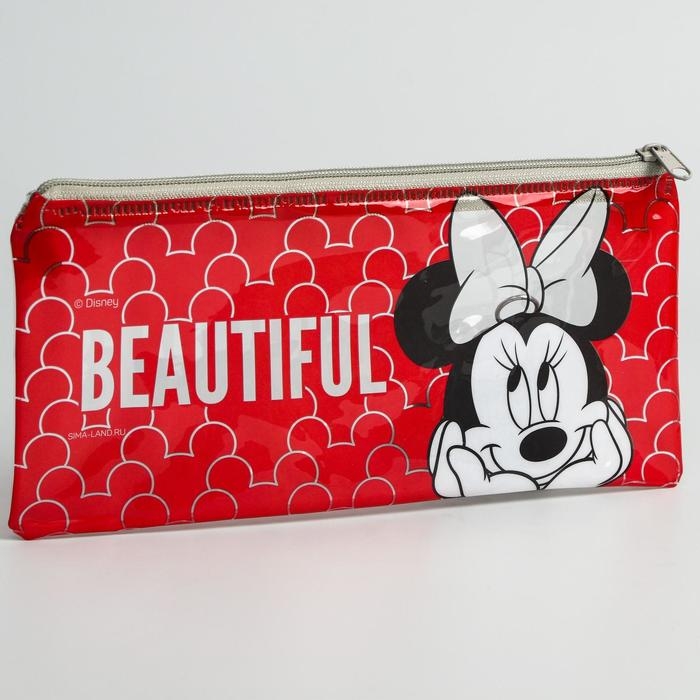Пенал мягкий, 1 отделение, 95х205 мм, ПВХ, Минни Маус Пенал мягкий, 1 отделение, 95х205 мм, ПВХ, Минни Маус