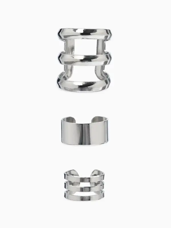 Серьги каффы &laquo;Классика&raquo;, набор 3 шт. цвет серебро