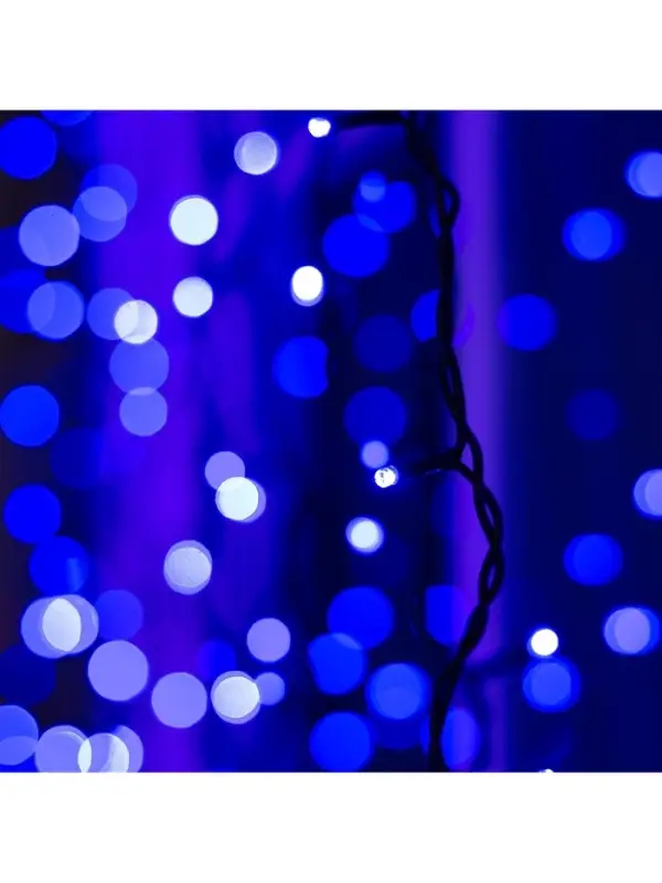 Гирлянда &laquo;Занавес&raquo; 2&times;1.5 м, IP44, УМС, тёмная нить, 360 LED, свечение синее, 220 В