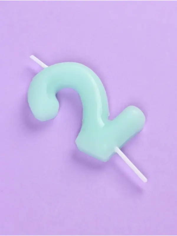 Свеча в торт &laquo;Цифра 2&raquo;, светящаяся голубая, 9 см