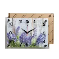 Часы настенные интерьерные &laquo;Фиолетовые цветы&raquo;, бесшумные, плавный ход, 25&times;35 см