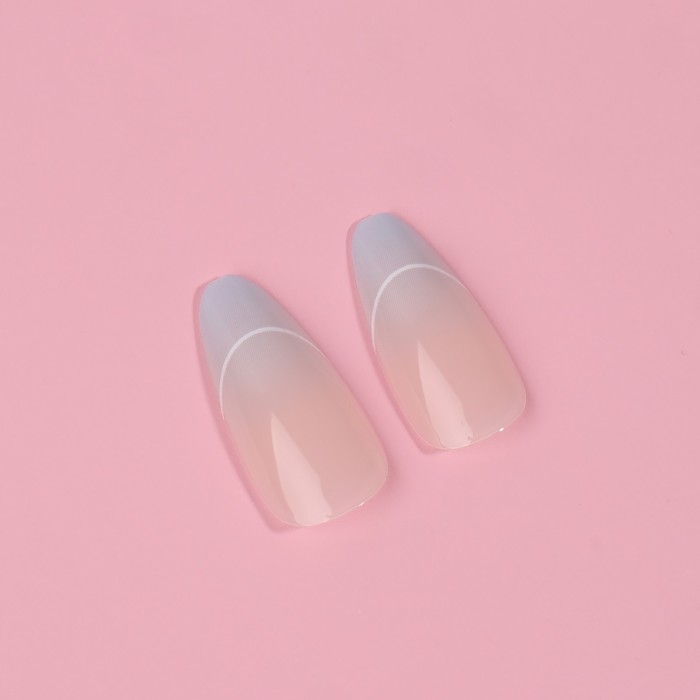 Накладные ногти &laquo;French&raquo;, 24 шт, с клеевыми пластинами, форма миндаль, цвет бежевый/голубой