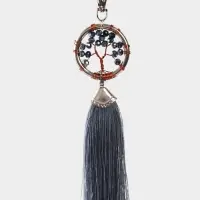 Брелок ловец снов "Древо жизни" 19 см, цв. серый Брелок ловец снов "Древо жизни" 19 см, цв. серый